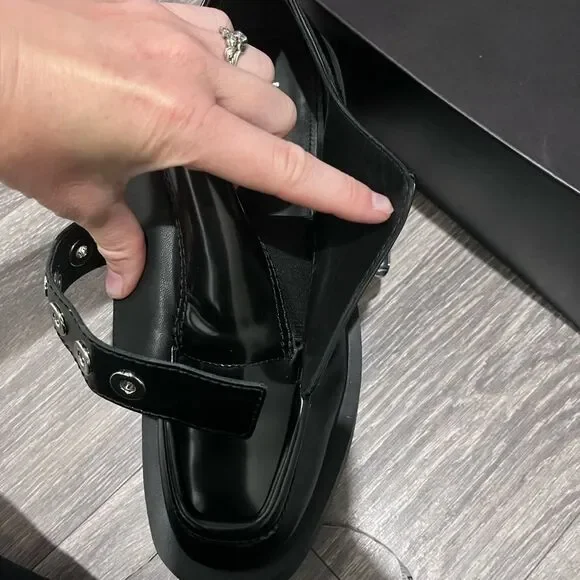 NIB LARROUDÉ Stewart Platform Oxford In Black Leather - Picture 12 of 13